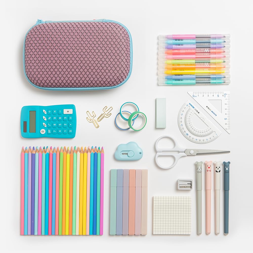 ZIPIT Estuche Malla para lápices | Estuche de gran capacidad | Estuche escolar para niñas y niños (Rosa)