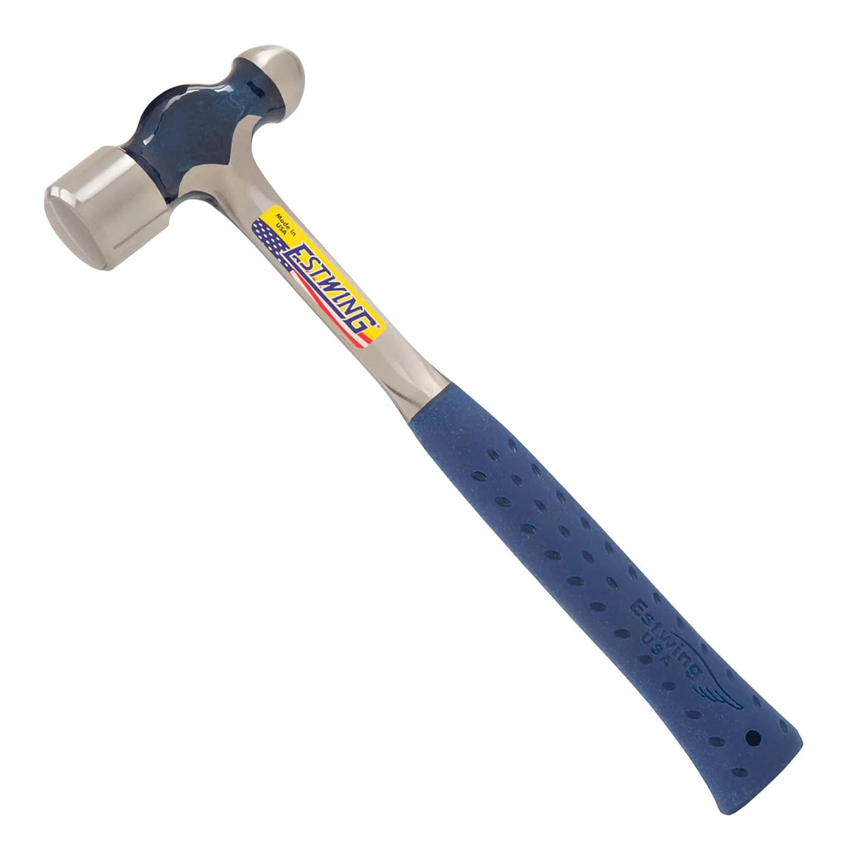 ESTWING - Martillo de bola - Herramienta de trabajo de metal de 8 onzas con construcción de acero forjado y agarre de reducción de golpes, E3-8BP, azul