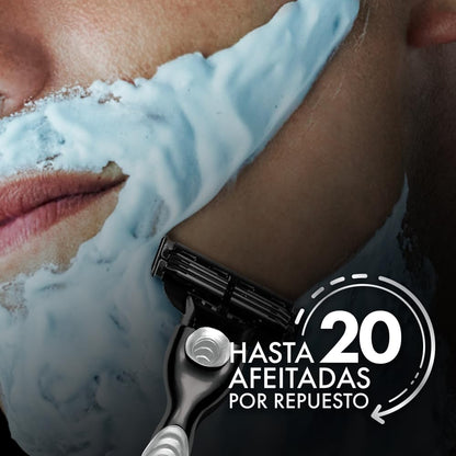 GILLETTE Mach3, Cartucho de Rastrillo para Afeitar, 4 Repuestos con 3 Hojas para Rasurar la Barba, Afeitado al Ras, Rastrillo para Hombre