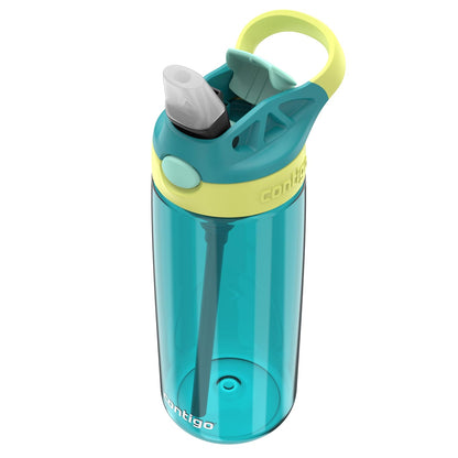 Contigo Botella de Agua para Niños Plástico Libre de BPA 590ML Azul y Verde con Popote Autospout Fácil de Lavar con Asa