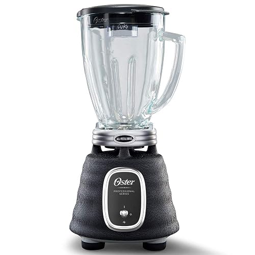 Oster Licuadora Clásica 1000 W 3 Velocidades con Vaso de Vidrio | Prepara sopas y recetas frías, cuchilla trituradora de hielo, acople metálico y motor reversible, palanca, BLSTBESTE-013