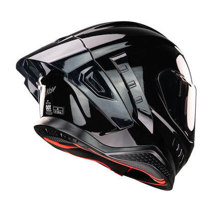 KOV Casco EKHO Negro Brillante para Moto Integral Deportivo Certificado Dot