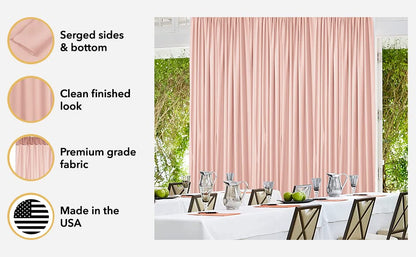 AK TRADING CO. Cortinas de poliéster de 10 pies x 8 pies, Paneles de Cortinas con Bolsillos para Varillas, decoración de Ventanas para el hogar, Ceremonia de Boda, Fiesta, Color Marfil (DRAPE-5X8-IVO