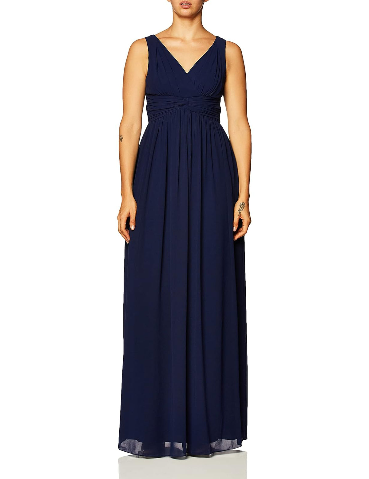 Donna Morgan Women's Julie Long V-Neck Chiffon Dress
