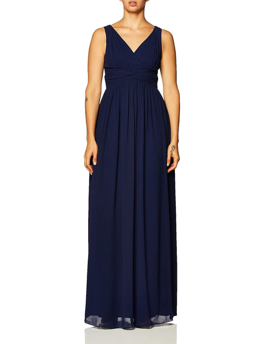 Donna Morgan Women's Julie Long V-Neck Chiffon Dress