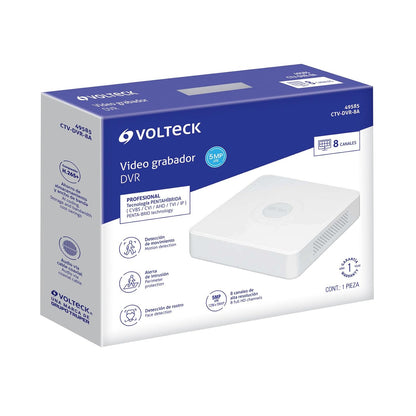 Volteck CTV-DVR-8A, Video Grabador DVR de 8 Canales 5 MP Video en Tiempo Real
