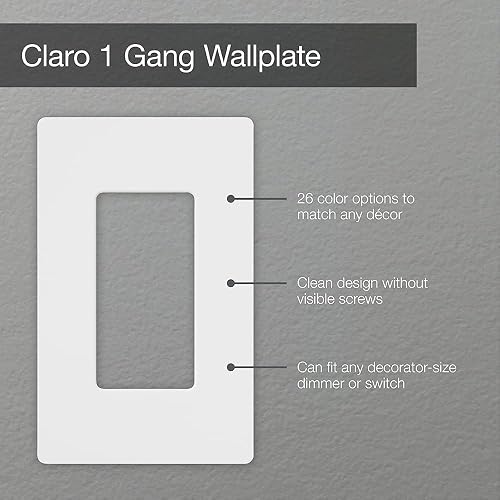 Lutron 1-Gang Claro placa de pared, 1 unidad, Acero inoxidable