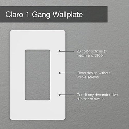 Lutron 1-Gang Claro placa de pared, 1 unidad, Acero inoxidable
