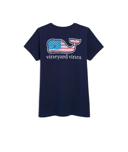 vineyard vines - Playera de Manga Corta con Bolsillo para Mujer