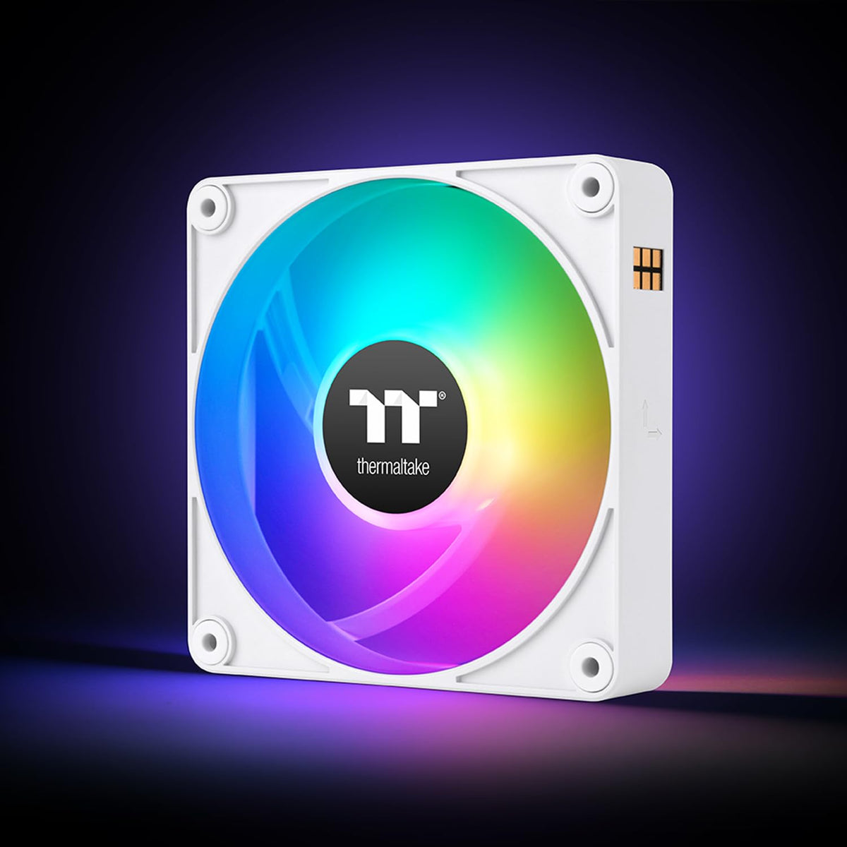 Thermaltake CT120 EX ARGB Sync PC Ventilador de refrigeración blanco (paquete de 3 ventiladores), conexión magnética, sincronización de placa base de 5 V, 16,8 millones de colores, 9 LED