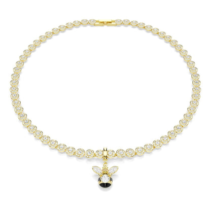 Abalorio de Swarovski Idyllia, corte mixto, abeja, multicolor, chapado en oro