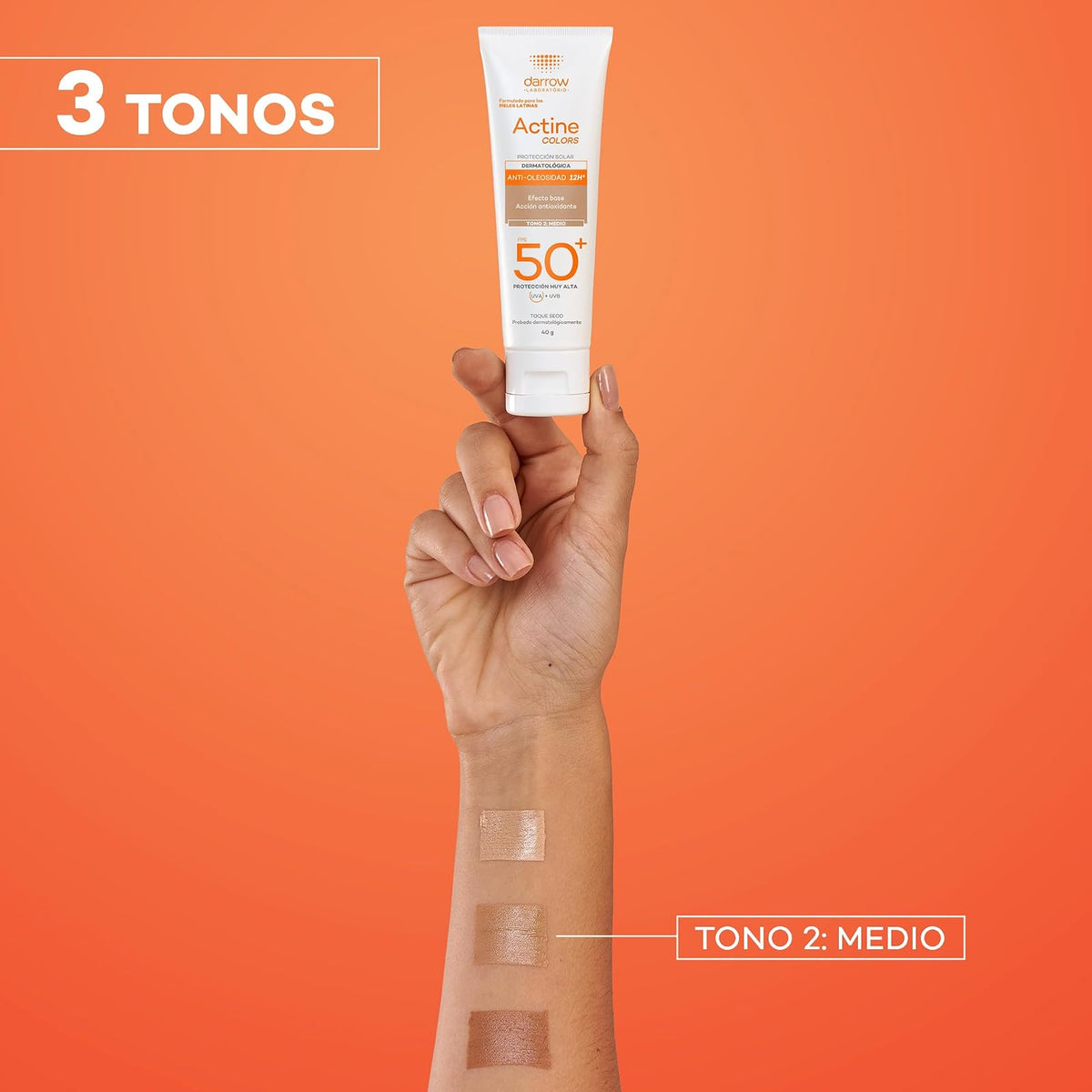Darrow Actine Colors Protector Solar Facial FPS50+ Tono Medio, 40g