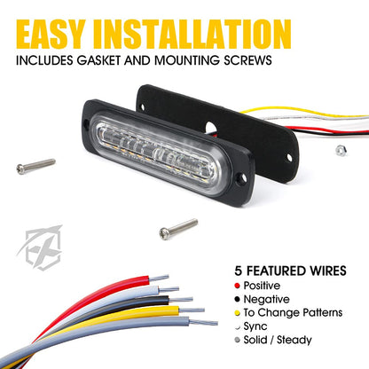 Xprite Kit De Luces EstroboscóPicas De Emergencia Led Paquete De 4 Rejillas Luz Intermitente De PolicíA Para VehíCulos Voluntarios Todoterreno Camiones AutomóViles SUV ATV UTV