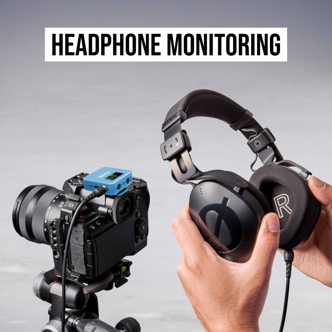 RØDE Wireless GO (Gen 3) – Micrófono inalámbrico compacto – Audio prístino, grabación en 32 bits de punto flotante, control automático de nivel, para teléfonos, cámaras y computadoras (Azul)