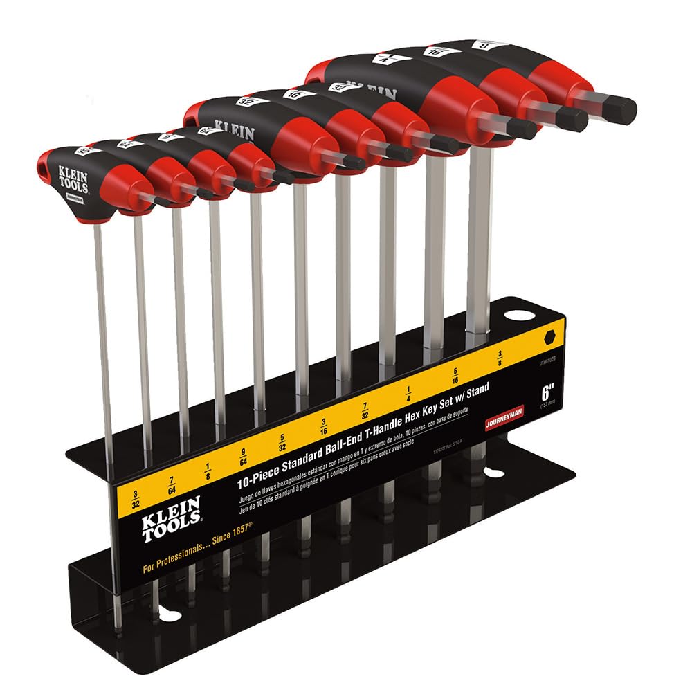 Klein Tools JTH610EB Juego de Llaves Hexagonales Journeyman™ con Mango “T” de 3/32” a 3/8”