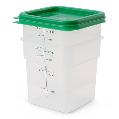Cambro Contenedor Cuadrado 4 Cuartos Translúcido con Tapa Verde