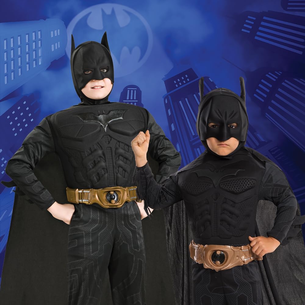Batman Dark Knight Rises Child's Deluxe Muscle Chest Batman Costume with Mask/Headpiece and Cape