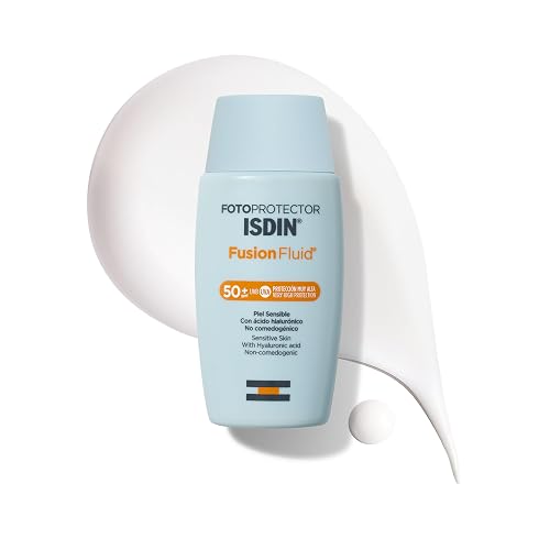 Isdin Fotoprotector Fusion Fluid Spf 50+, Protector Solar Facial, Innovadora Textura Ultraligera que Se Funde con Tu Piel, 50ml