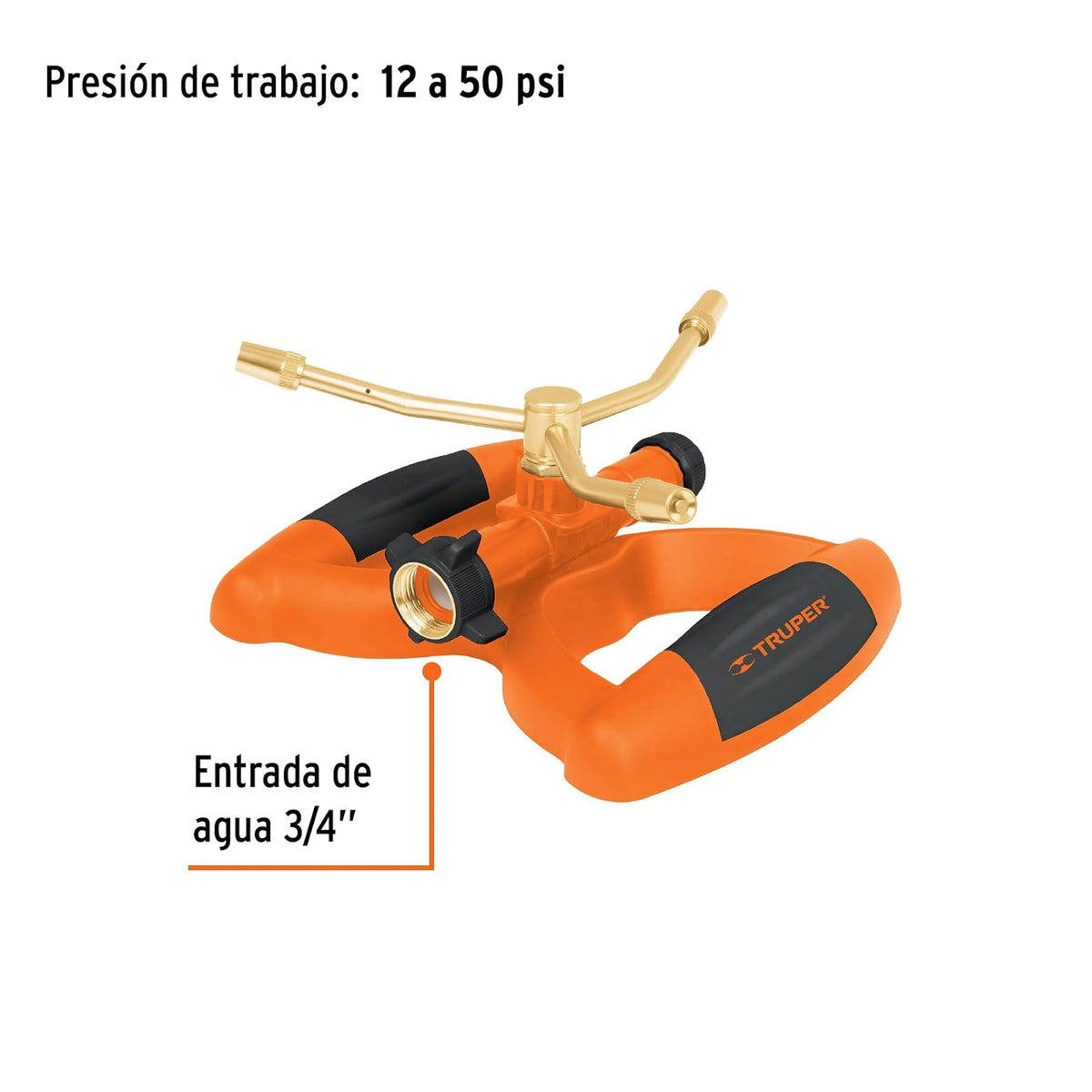 Truper ASP-B3, Aspersor tres brazos, base plástica