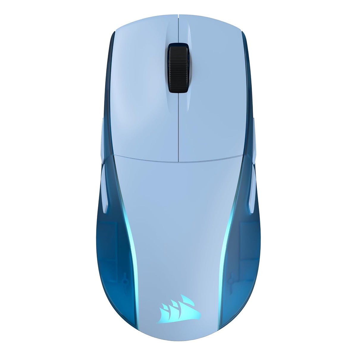 Corsair M75 Mouse inalámbrico RGB Ligero para Juegos para Mac, 26.000 dpi, Botones Laterales Intercambiables, interruptores ópticos, Compatible con iCUE, Azul Glacial