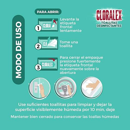 Cloralex Toallitas Desinfectantes 3 Paquetes con 84 pzas c/u