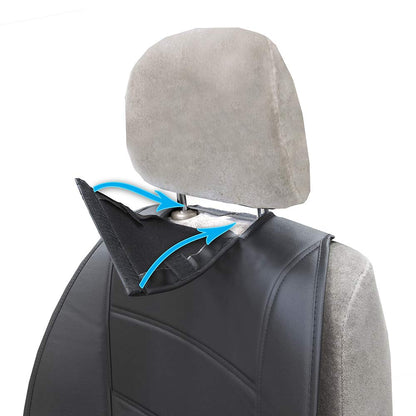 Plasticolor 008595R01 - Funda de Asiento de 3 Piezas con reposacabezas para Automóvil, camión o SUV, Ajuste Universal, Color Negro