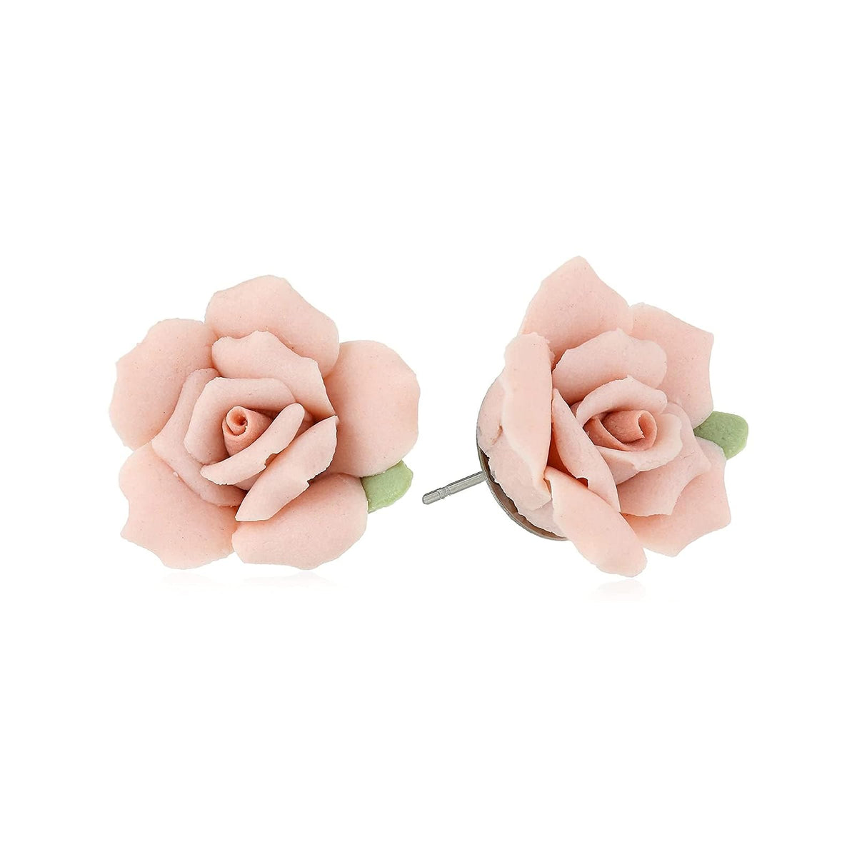 1928 Jewelry Classic Porcelain Rose Post Earrings
