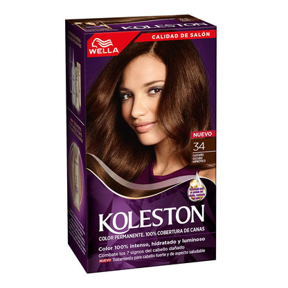 Koleston Tinte Permanente 34 Castaño Oscuro Hipnótico, 70 ml - Paquete de 3