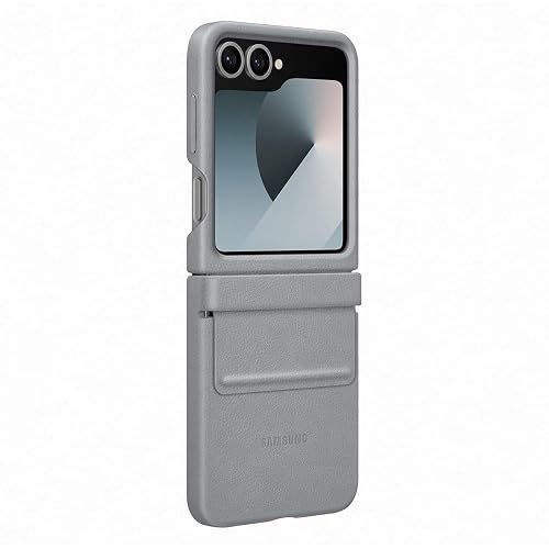 Samsung Galaxy Flip6 Flap Vegan Leather Case Color: Gris