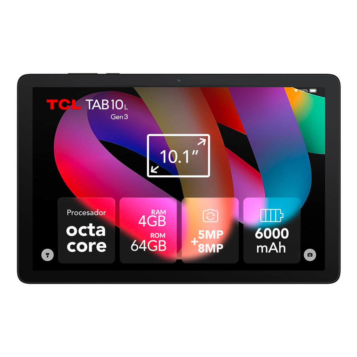 TCL Tab 10 Gen 3 | Tablet Android 14 | Pantalla 10.1” | 4GB RAM + 64GB | Flip Cover