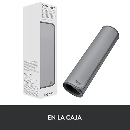 Logitech Mouse Pad Studio Series XL, Multifunción, Mouse Pad Extendido, Protector de Escritorio de Oficina, Base Antideslizante, Resiste a Salpicaduras - Gris