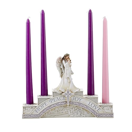 CBC Group Avalon Gallery - Portavelas de Adviento y Navidad de Resina esculpida, 1 Pieza, ángel
