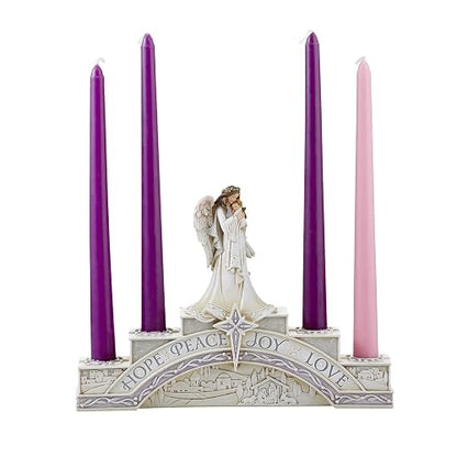 CBC Group Avalon Gallery - Portavelas de Adviento y Navidad de Resina esculpida, 1 Pieza, ángel