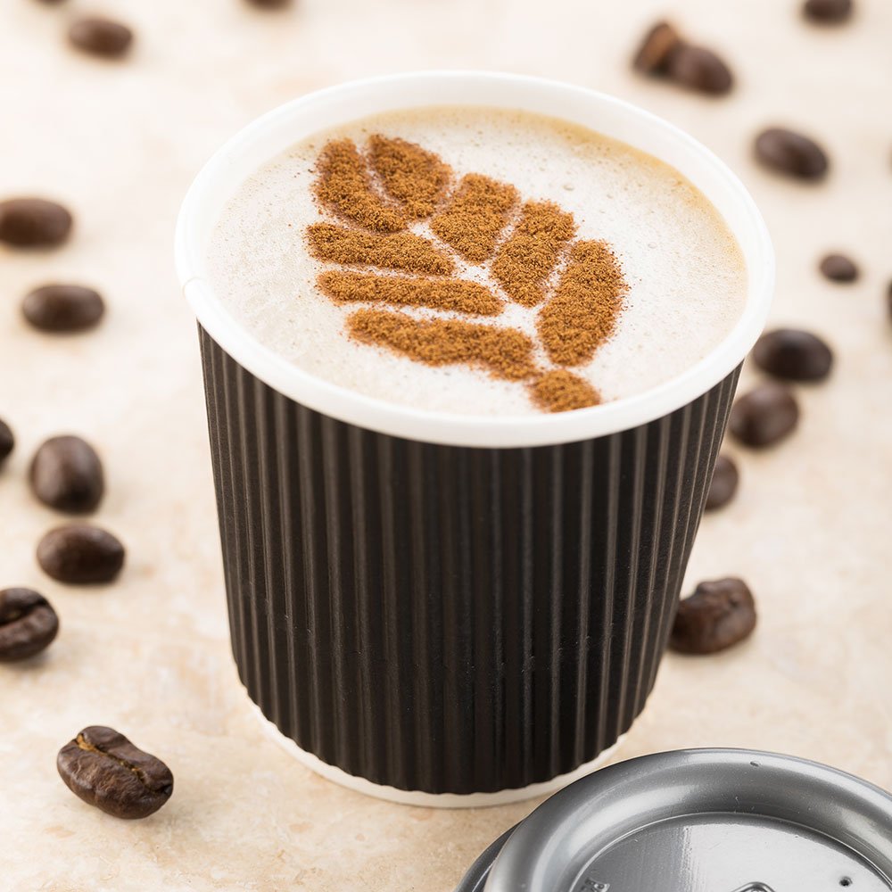 Restaurantware 25-CT Disposable Hot Beverage Cups with Ripple Wall Design, Black, 4 oz