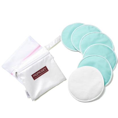 Momcozy Almohadillas para Orejas de Lactancia Reutilizables, 4 Capas Superabsorbentes, Paquete de 6