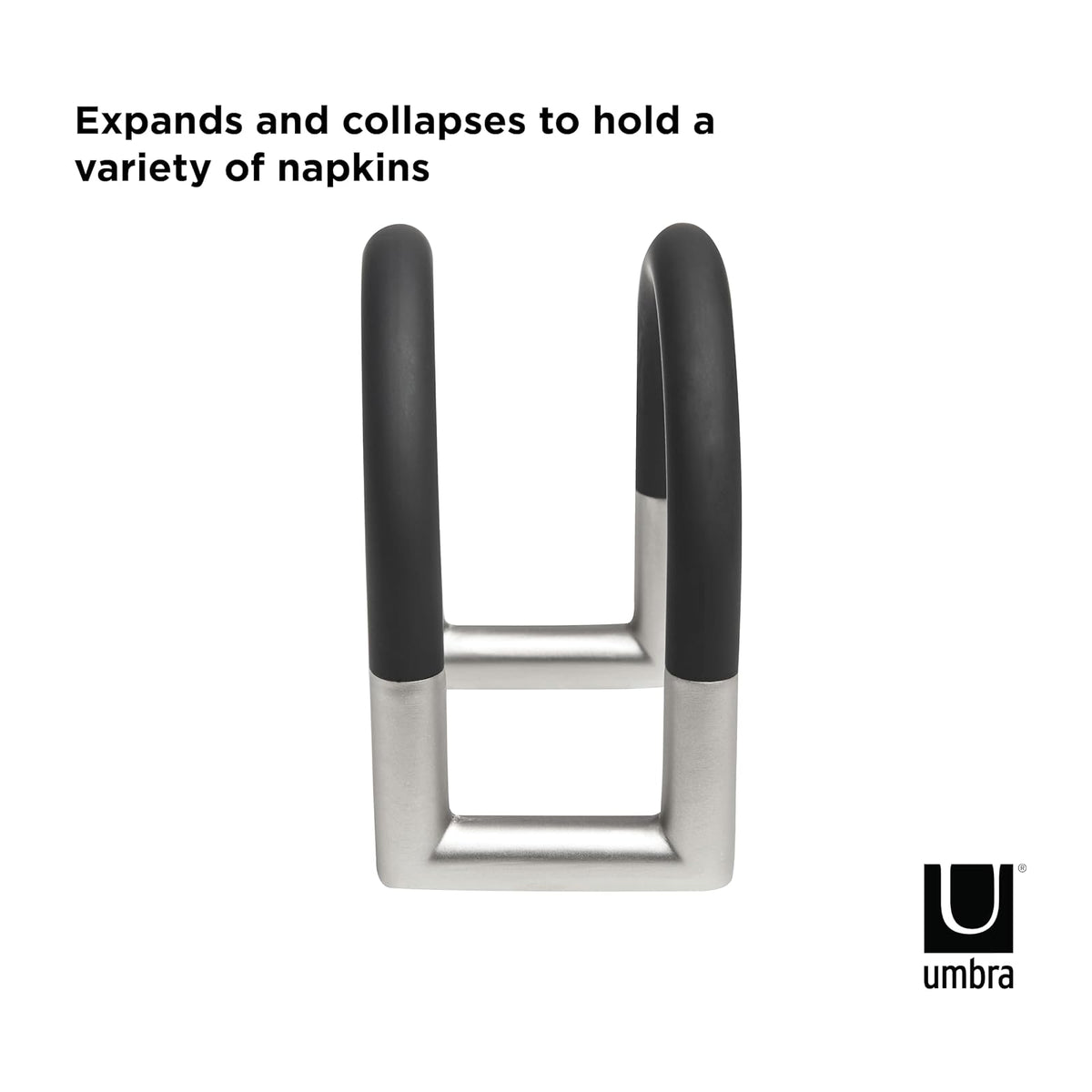Umbra Swivel Servilletero de Mesa Flexible de Metal Antideslizante para Cocina y Comedor, Plateado