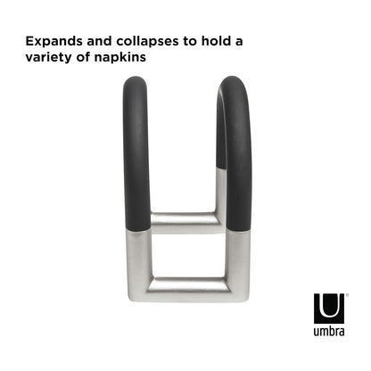 Umbra Swivel Servilletero de Mesa Flexible de Metal Antideslizante para Cocina y Comedor, Plateado