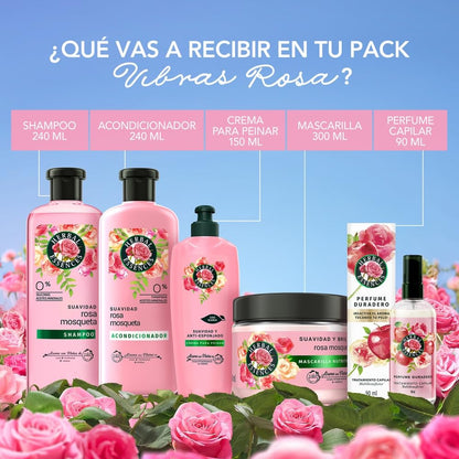 Herbal Essences Kit Exclusivo VIBRAS ROSA Rosa Mosqueta