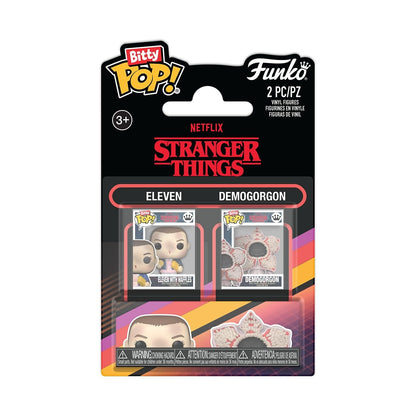 Funko Pop! Bitty 2-Pack: Stranger Things - Eleven & Demogorgon - 0.9 Inch (2.2 Cm) Collectable - Gift Idea - Party Bags Stocking - Cake Topper