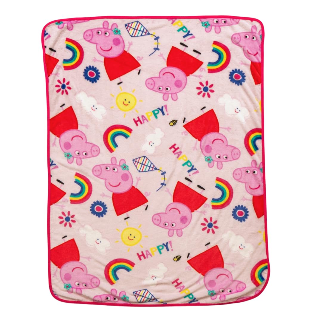 Franco Barbie Manta de Seda para Niños - 40 in x 50 in - Peppa Pig