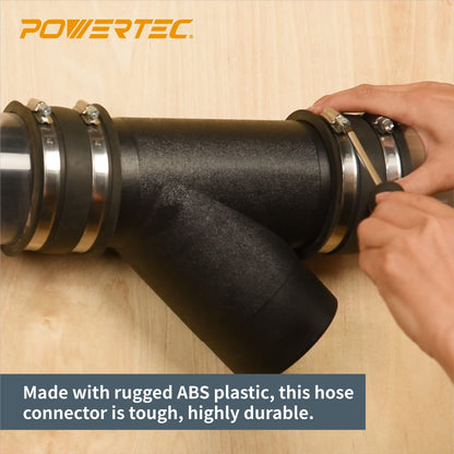 POWERTEC 70106 4-Inch Y-Fitting Dust Hose Connector