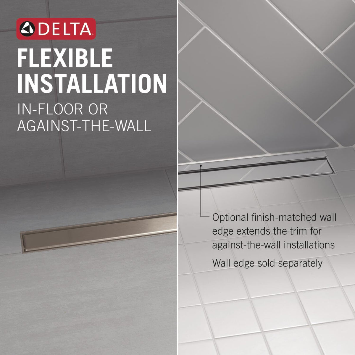 Delta Faucet - Borde de Pared de desagüe de Ducha Lineal de 24 Pulgadas en Bronce champaña