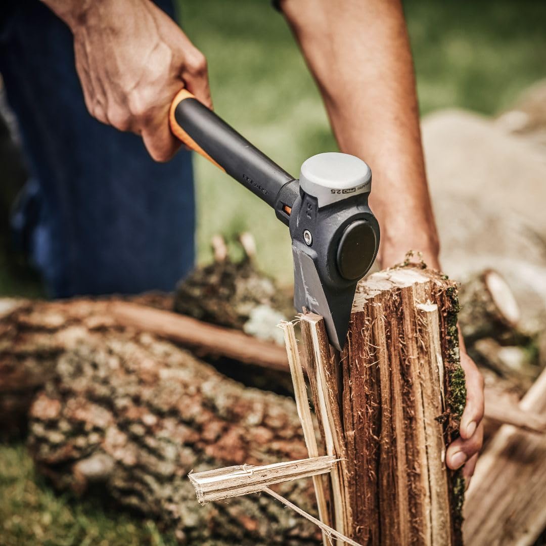 Fiskars Pro IsoCore Maul - Divisor de Madera de 2.5 Libras para Troncos de pequeño tamaño y Kindling con Mango Que Absorbe los Golpes, Negro/Naranja