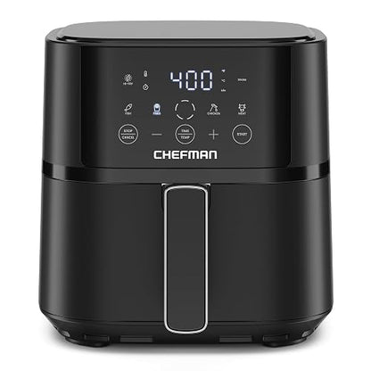 Chefman | Freidora de Aire Digital de 3.7 Litros de capacidad | TurboFry | Control Digital de un solo Toque.
