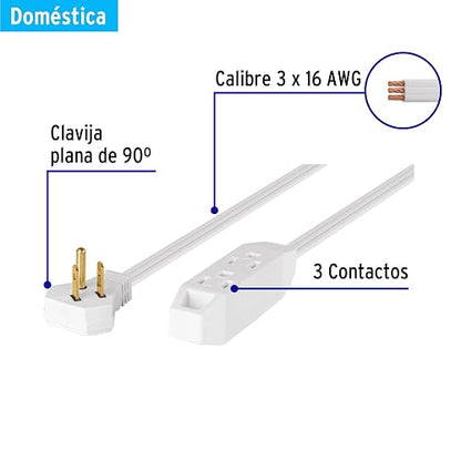 Ext. doméstc aterrizada 8m Clavija Plana