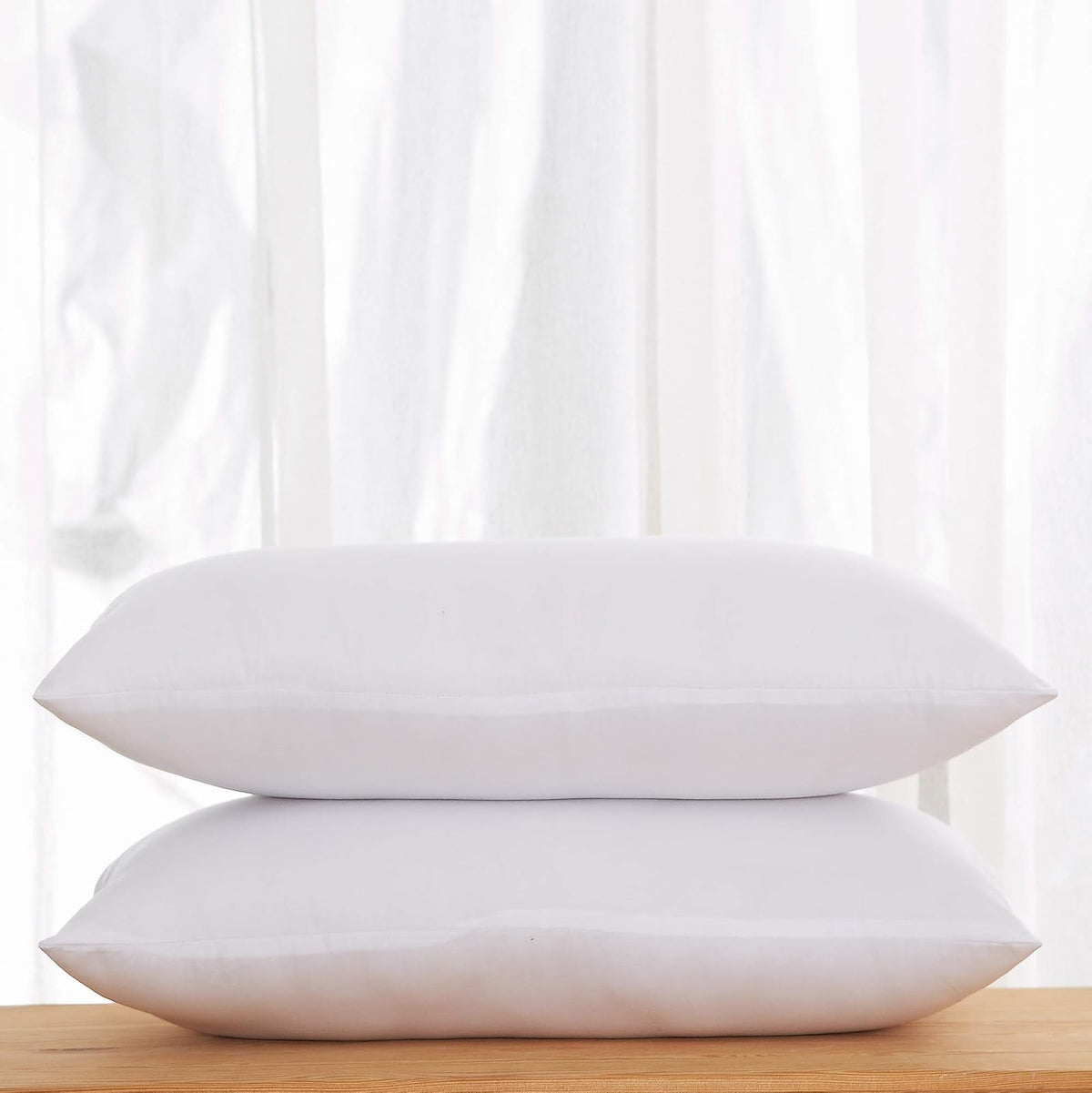 Acanva Hypoallergenic Pillow Insert Form Cushion Sham, Oblong Rectangle, 16" L x 26" W, Set of 2