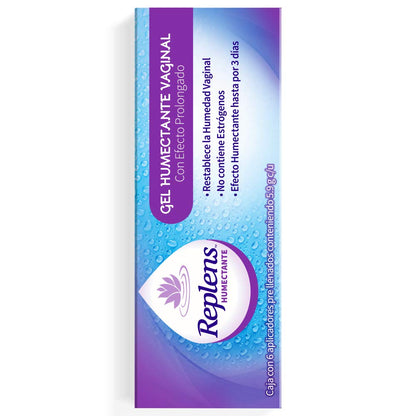 Replens, Humectante Vaginal de Larga Duración, Caja con 6 Aplicadores. Ayuda a Restaurar la Humedad Vaginal Interna hasta por 3 Días. Libre de Hormonas, sin Fragancia. Marca #1 Recomendada por Médicos | Restaura la Humedad Vaginal Interna hasta por 3 Días