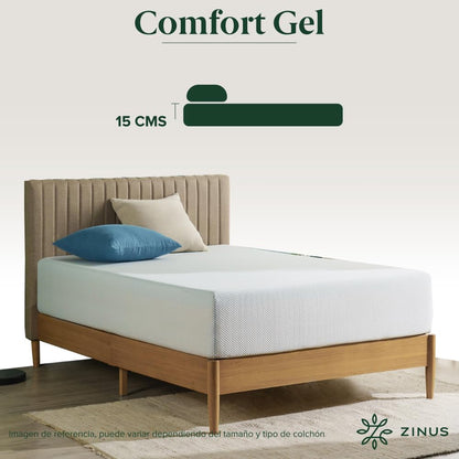 Zinus Comfort Gel | Colchón King de Memory Foam con Gel Refrescante de 15 cm de Grosor Que amortigua la tensión en articulaciones y Columna Vertebral
