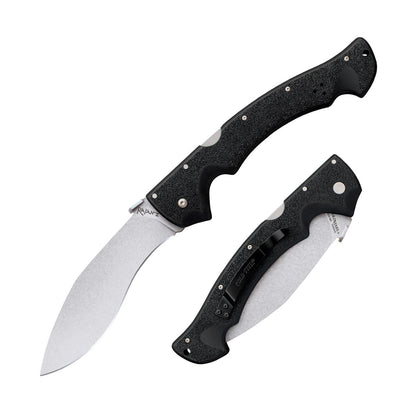 Cold Steel Rajah Series AUS10A - Cuchillo plegable táctico con mango Griv-Ex con bloqueo de triple anuncio, bolsillo ambidiestro y clip para cinturón