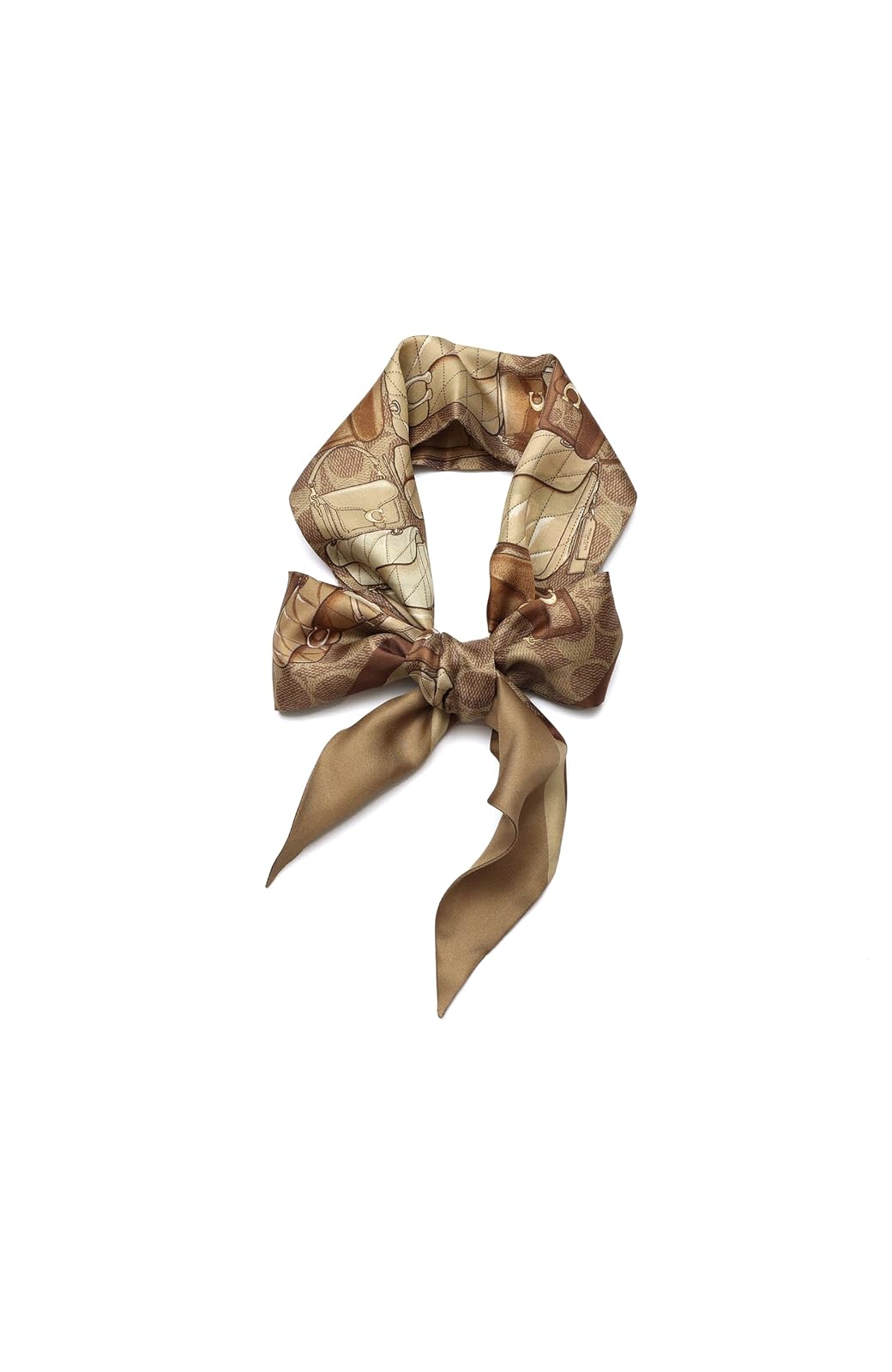 Coach Stacked Tabby Printed Wide Silk Skinny Bufanda delgada de seda Mujer